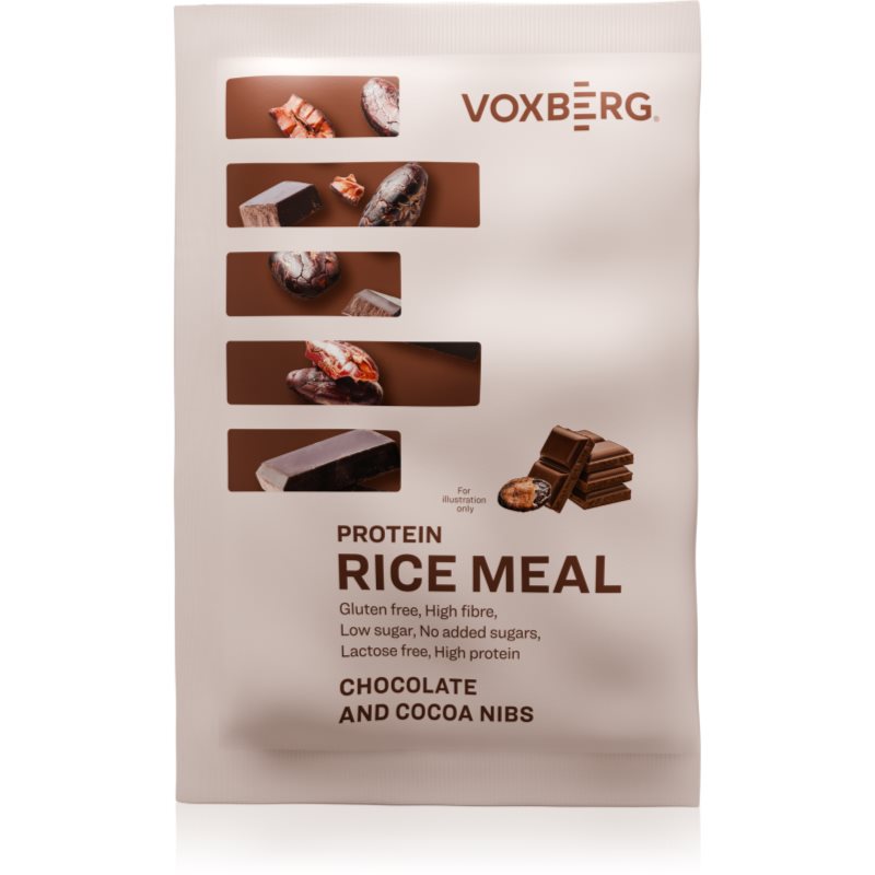 Voxberg Protein Rice Meal rýžová kaše s proteinem příchuť Chocolate, Cacao Nibs 60 g