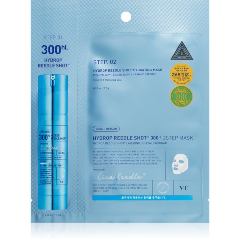 VT Cosmetics Hydrop Reedle Shot 300hL intensive hydratisierende Maske für eine zwei-Phasen-Hautpflege 28.5 g