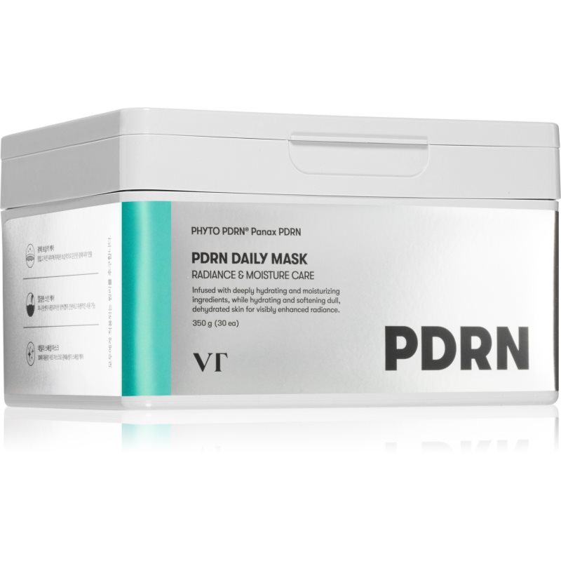 VT Cosmetics PDRN Daily Mask hydratační plátýnková maska pro rozjasnění a vyhlazení pleti velké balení 30 ks