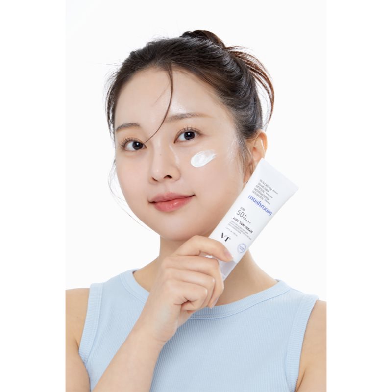 VT Cosmetics Mushroom Airy Sun Cream ochranný krém na obličej s hydratačním účinkem SPF 50+ 50 ml (obrázek 6)