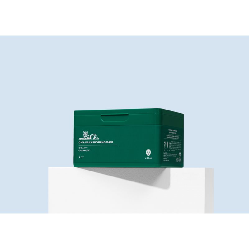VT Cosmetics Cica Daily Soothing Mask intenzivně hydratační pleťová maska se zklidňujícím účinkem velké balení 30 ks (obrázek 7)
