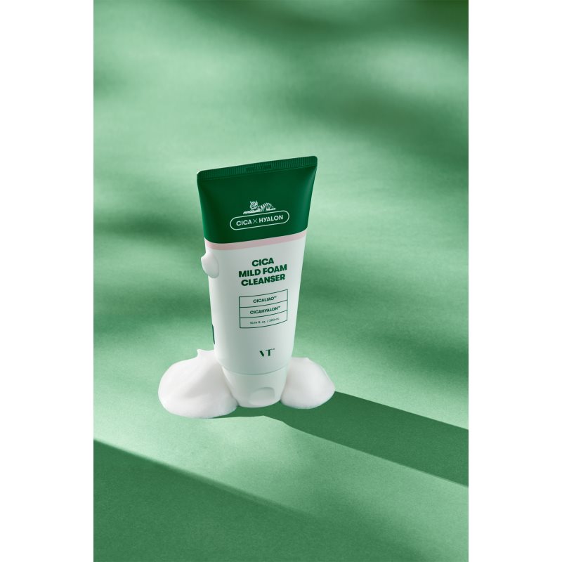 VT Cosmetics Cica Mild Foam Cleanser jemná čisticí pěna se zklidňujícím účinkem 300 ml (obrázek 3)