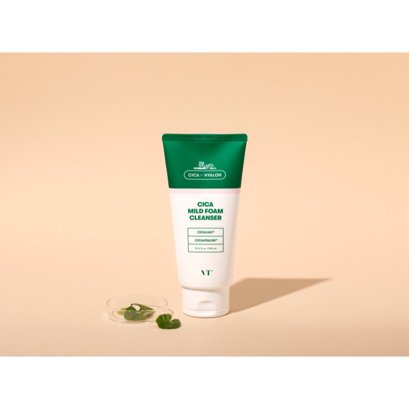 VT Cosmetics Cica Mild Foam Cleanser jemná čisticí pěna se zklidňujícím účinkem 300 ml (obrázek 4)