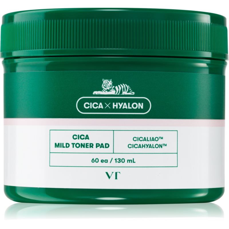 VT Cosmetic Cica Mild Toner Pad peelingové pleťové tamponky se zklidňujícím účinkem 60 ks