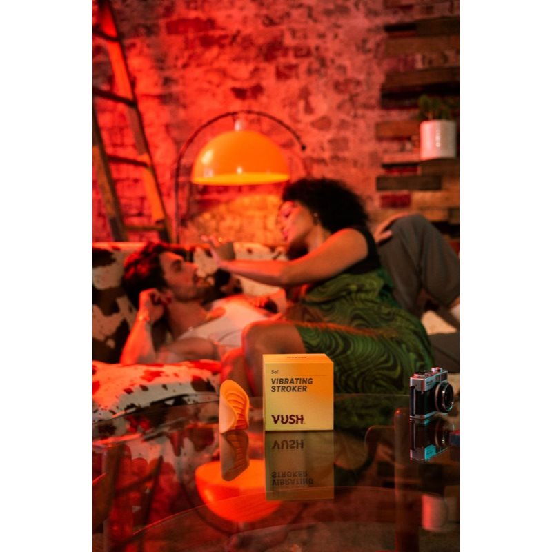 Vush Sol Vibrating Stroker masturbátor vibrační Orange 8.7 cm (obrázek 6)
