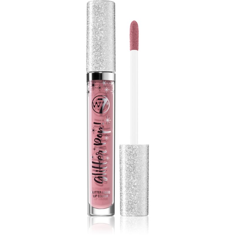 W7 Cosmetics Glitter Pop! skystieji lūpų dažai su blizgučiais atspalvis Bare Blitz 2.5 ml