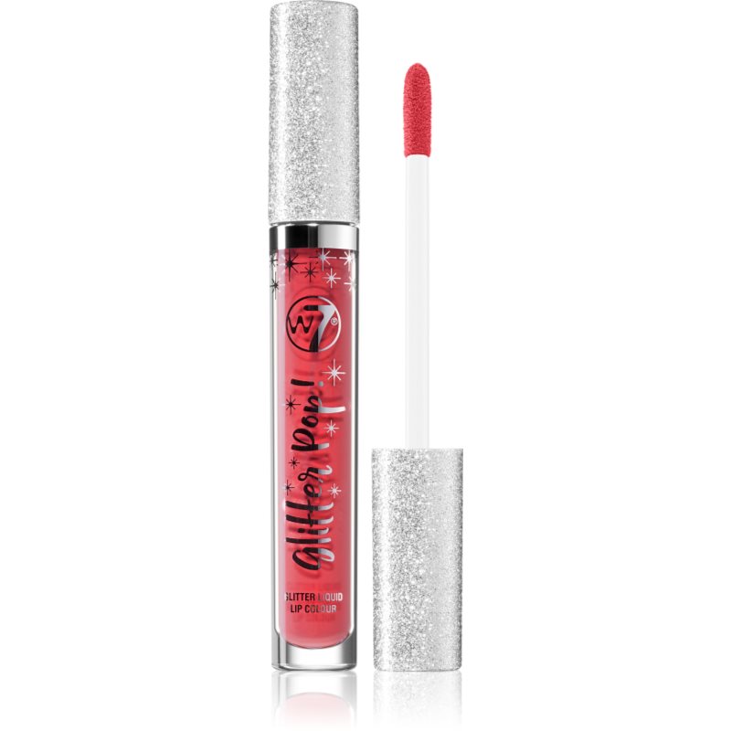 

W7 Cosmetics Glitter Pop! рідка помада з блискітками відтінок Radioactive Red