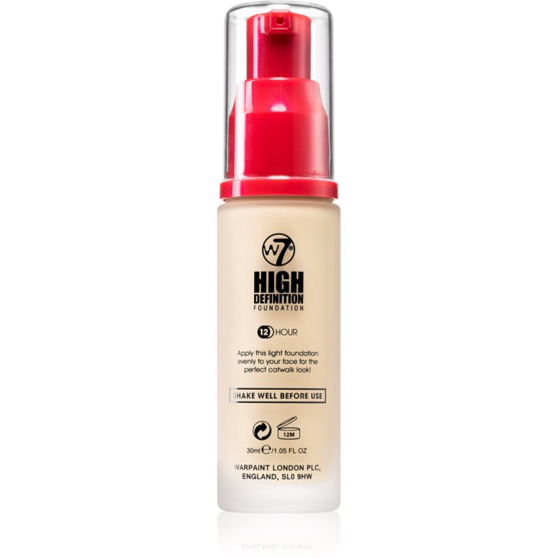 

W7 Cosmetics HD зволожуючий тональний крем відтінок Rose Ivory