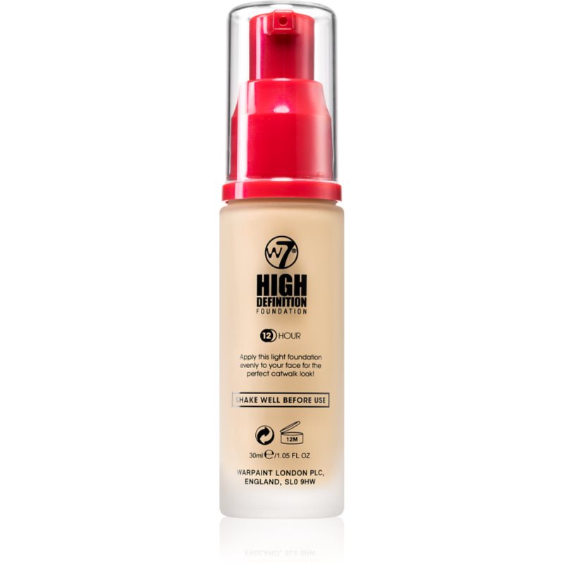

W7 Cosmetics HD зволожуючий тональний крем відтінок Ivory