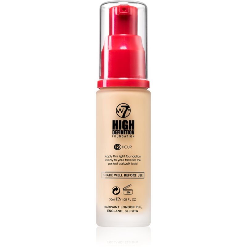

W7 Cosmetics HD зволожуючий тональний крем відтінок Vanilla
