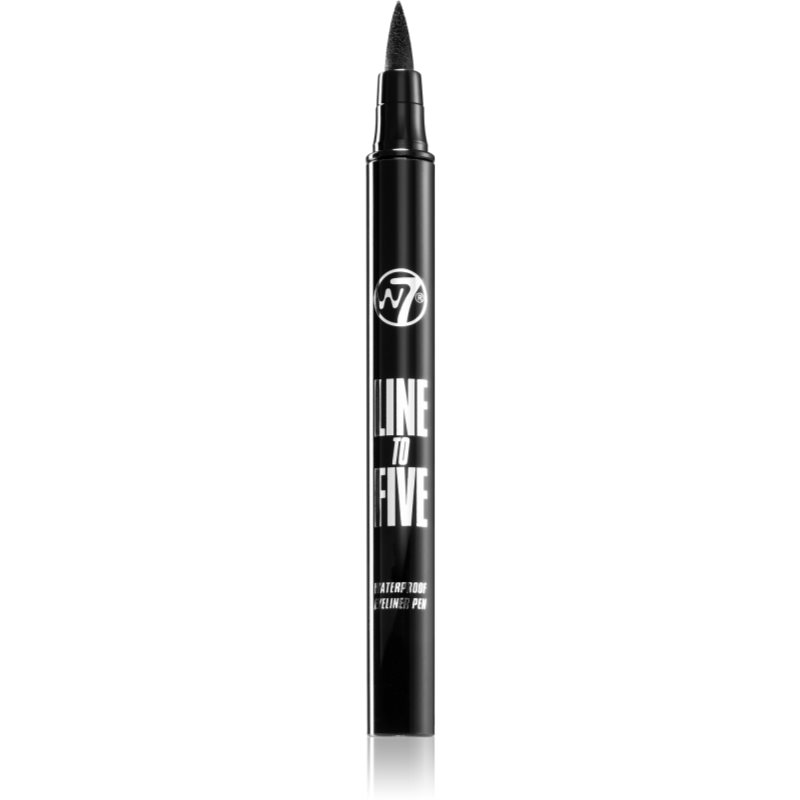 W7 Cosmetics Line To Five akių kontūro flomasteris atsparus vandeniui atspalvis Black 1.2 ml
