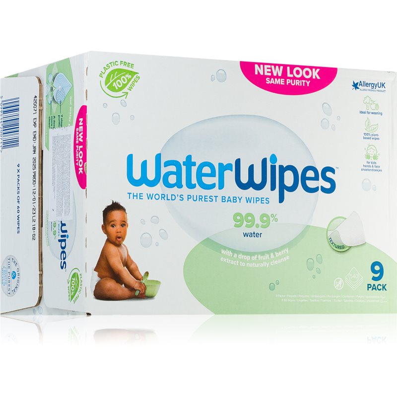 Water Wipes Baby Wipes Sopaberry 9 Pack нежни мокри кърпички за бебета 9x60 бр.
