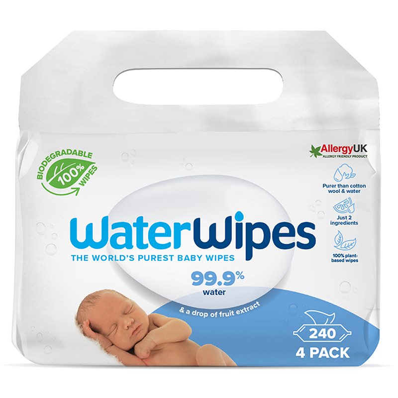 Water Wipes Baby Wipes 4 Pack otroški nežni vlažni robčki 4x60 kos