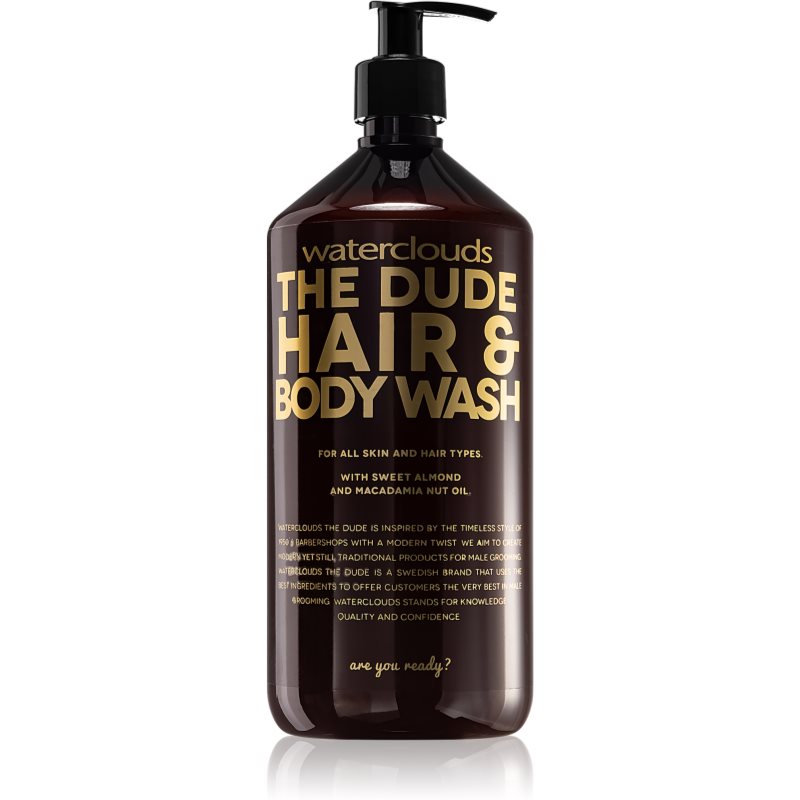 Waterclouds The Dude Hair & Body Wash dušo želė ir šampūnas „du viename“ 1000 ml