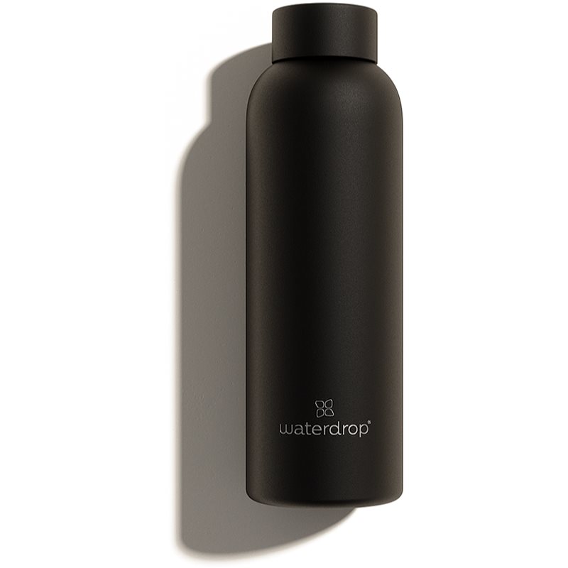 E-shop Waterdrop Thermo Steel nerezová láhev na vodu barva Black Matt 600 ml