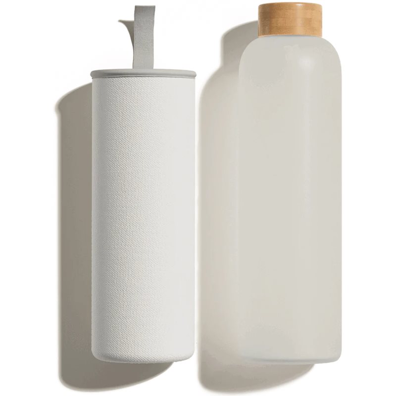 Waterdrop Frosted stiklinis buteliukas vandeniui spalva White 1000 ml