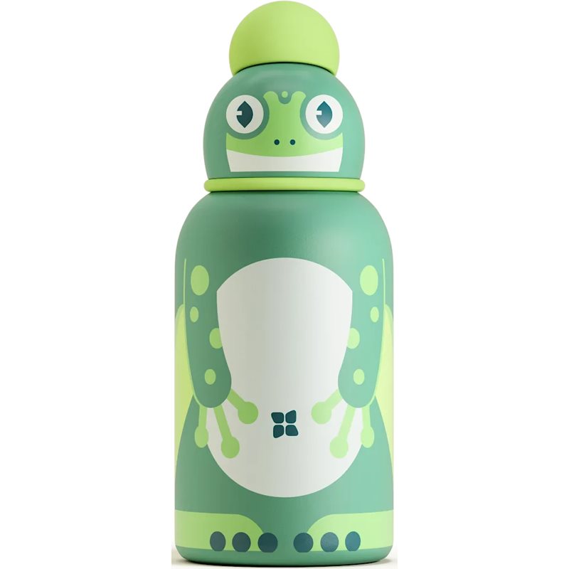 Waterdrop Steel Toddler nerūdijančio plieno butelis vandeniui vaikams Freddy Frog 400 ml