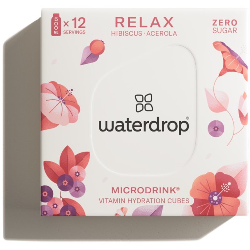 Waterdrop RELAX mikrodrink příchuť Hibiscus, Acerola, Aronia 12 ks