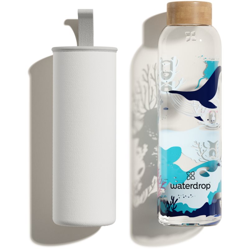 Waterdrop Glass Limited sklenená fľaša na vodu Ocean 600 ml