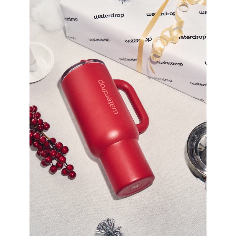 Waterdrop Explorer Tumbler tumbler z nehrdzavejúcej ocele s rúrkou (limitovaná edícia) Deep Red 1100 ml (obrázok 3)