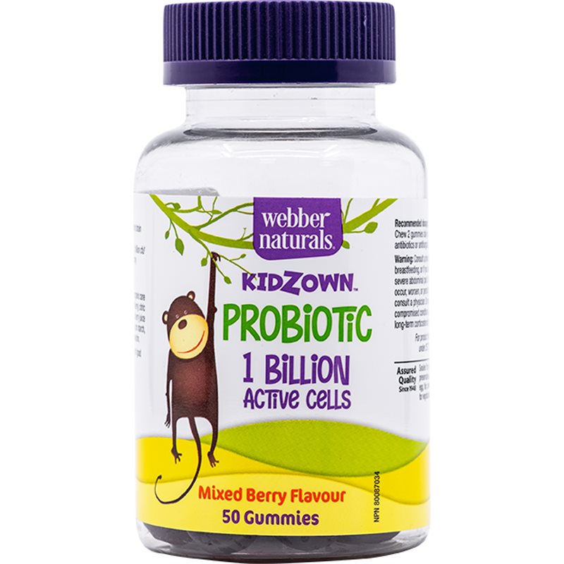 Webber Naturals Kidzown Probiotic 1 Billion probiotika pro děti příchuť Mixed Berry 50 ks