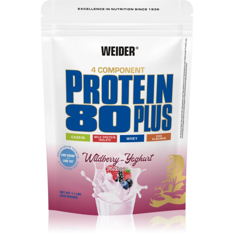 WEIDER Protein 80 Plus wildberry sáček 500 g koupíte na Notino.cz