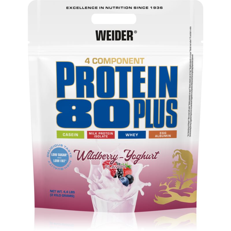 Weider Protein 80 Plus syrovátkový protein s aminokyselinami příchuť Wildberry 2000 g