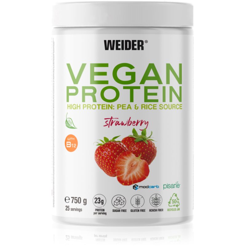 Weider Vegan Protein hrachový protein příchuť Strawberry 750 g