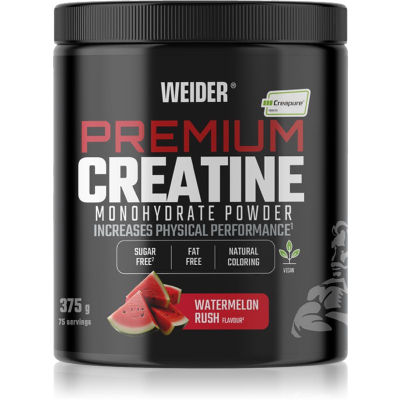 Weider Premium Creatine Creapure Monohydrate Powder prášek pro podporu sportovního výkonu příchuť Watermelon Rush 375 g