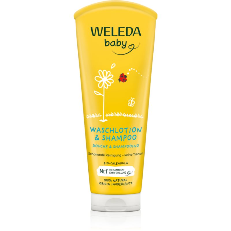 Weleda Baby and Child šampón a sprchový gél pre deti nechtík 200 ml