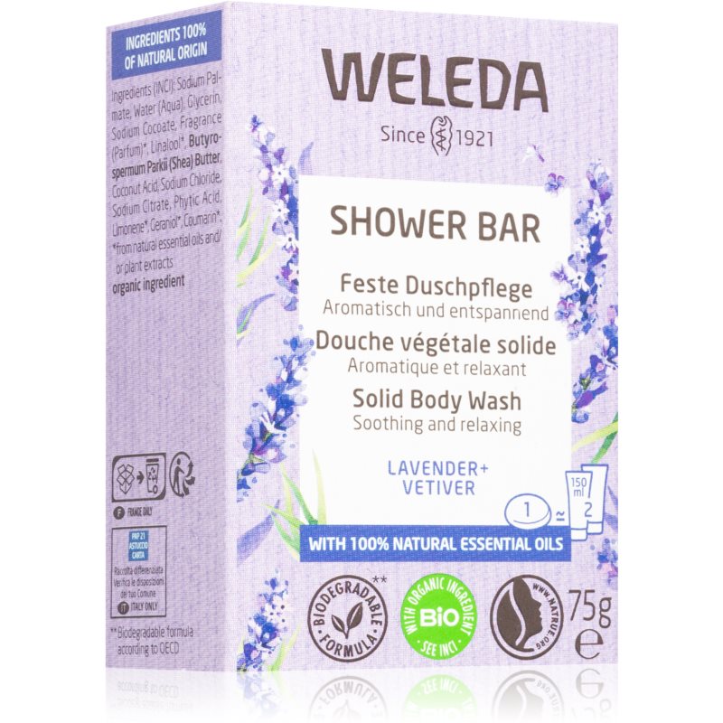 Weleda Shower Bar Lavender Bar Soap With Lavender 75 G
