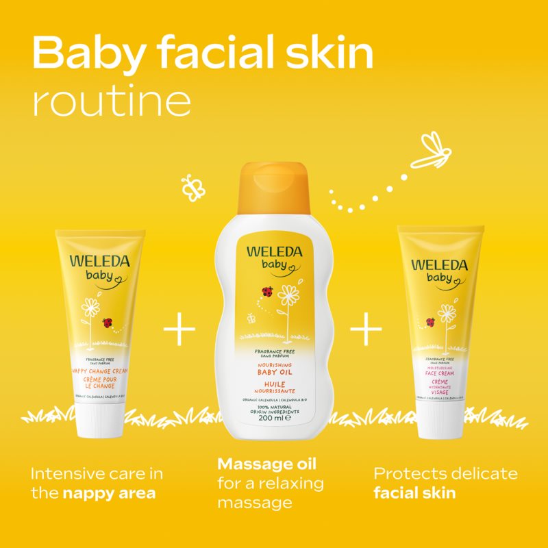 Weleda Baby nechtíkový dojčenský krém na zadoček bez parfumácie 75 ml