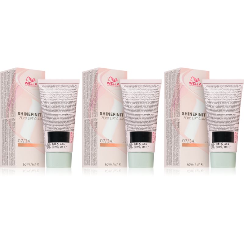 Wella Professionals Shinefinity Zero Lift Glaze demipermanentná farba na vlasy výhodné balenie odtieň 07/34 - Paprika Spice