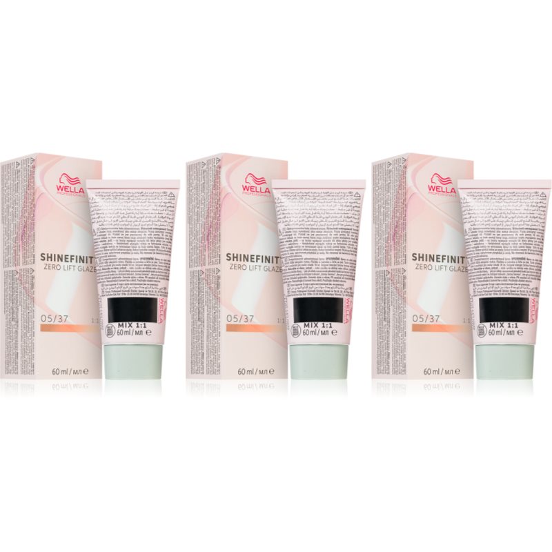 Wella Professionals Shinefinity Zero Lift Glaze demipermanentná farba na vlasy výhodné balenie odtieň 05/37