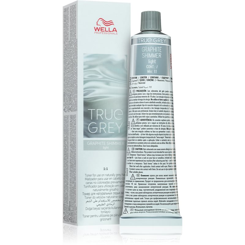 Wella Professionals True Gray Toning Cream For Grey Hair Graphite Shimmer Light 60 Ml