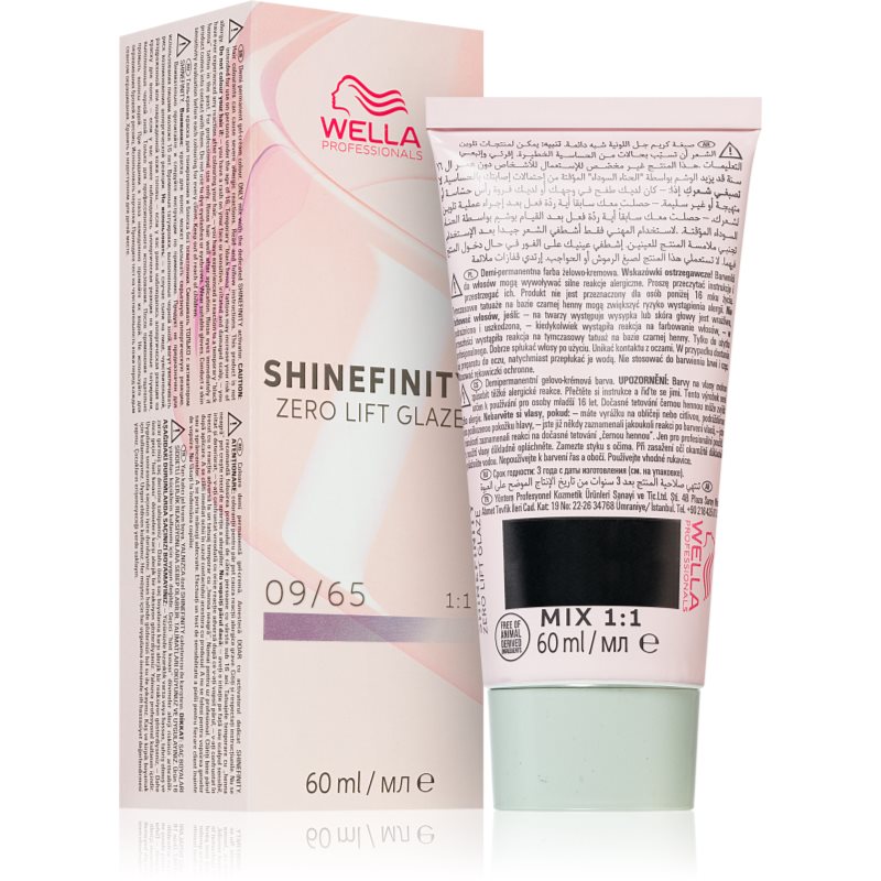 Wella Professionals Shinefinity Zero Lift Glaze vopsea de păr semi-permanentă culoare 09/65 - Pink Shimmer 60 ml
