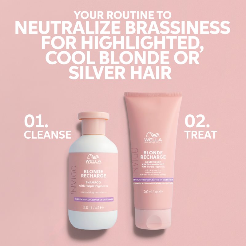 Wella Professionals Invigo Blonde Recharge šampon pro blond vlasy neutralizující žluté tóny 1000 ml (obrázek 3)