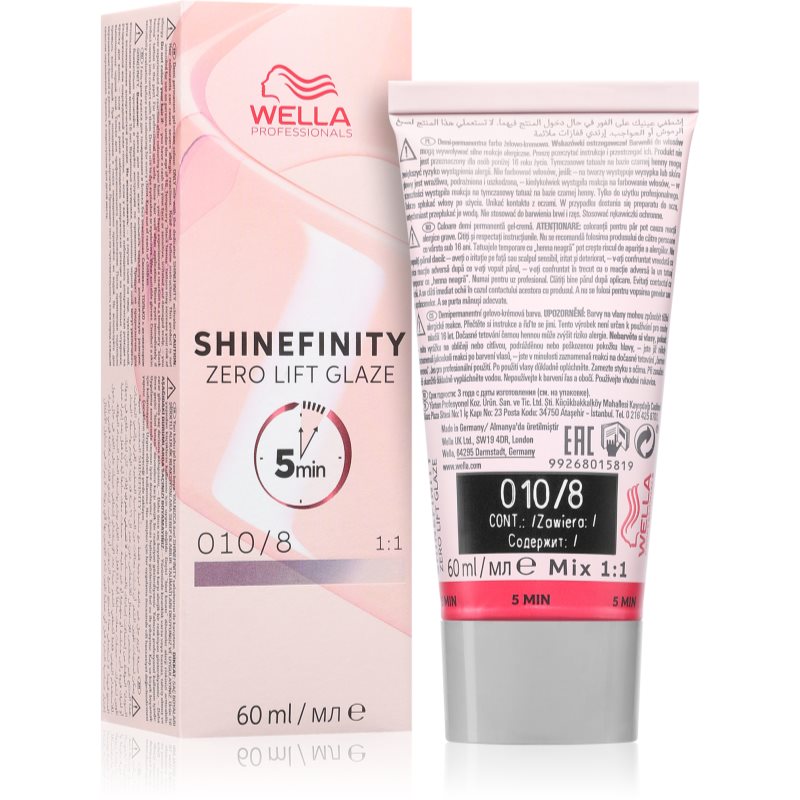 Wella Professionals Shinefinity Zero Lift Glaze tartós hajszínező árnyalat 010/8 Opal Flash 60 ml