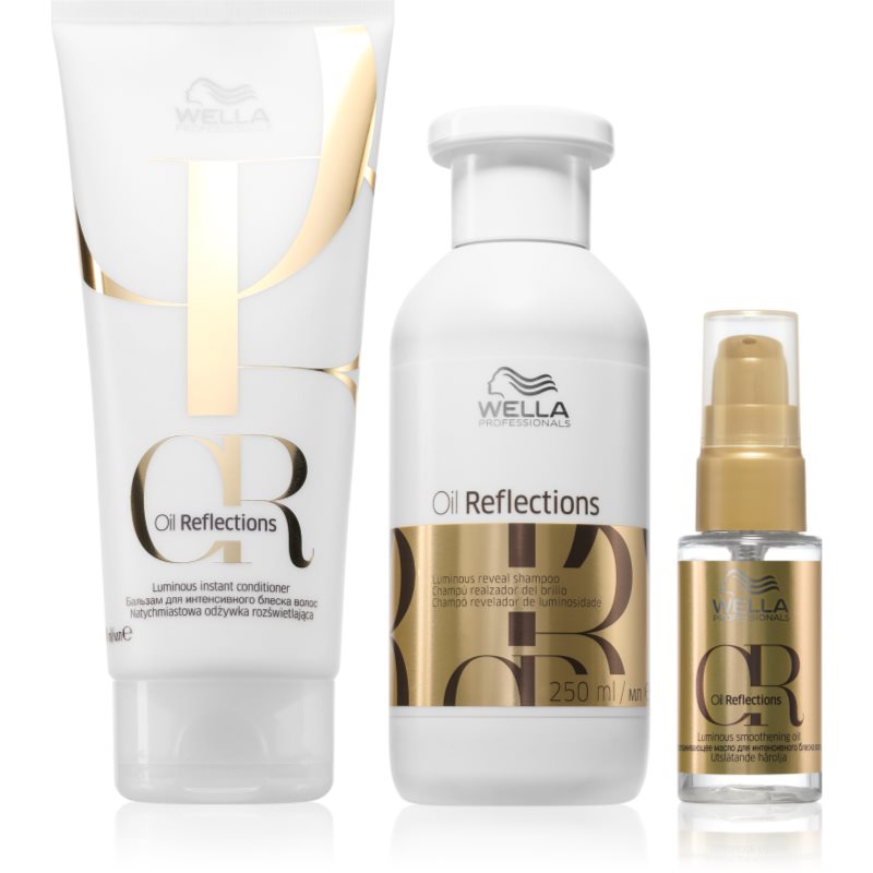 Wella Professionals Oil Reflections Set Ekonomiförpackning för glansigt och mjukt hår 3 st. female