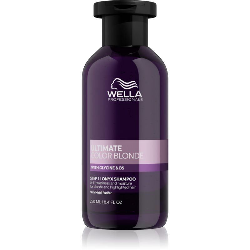 Wella Professionals Ultimate Color Blonde Messingitoone neutraliseeriv šampoon pleegitatud või esiletõstetud juustele 250 ml