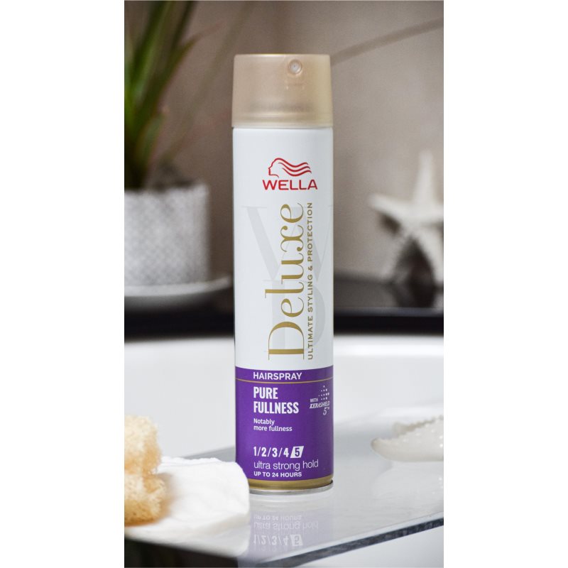 Wella Deluxe Pure Fullness lakier do włosów mocno utrwalający do zwiększenia objętości 250 ml