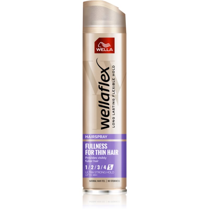 Wella Wellaflex Fullness For Thin Hair Extra Strong Fixating Hairspray For Flexibility And Volume 25