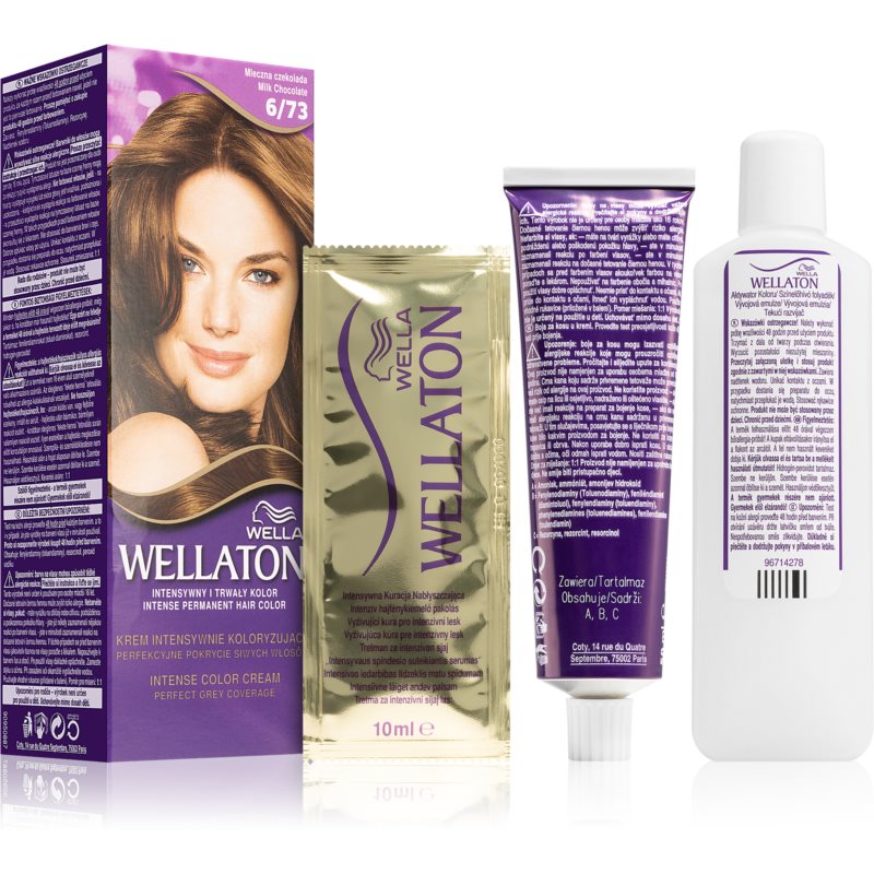 Wella Wellaton Intense Permanent hårfärgningsmedel Med arganolja Skugga 6/73 Milk Chocolate 1 st. female