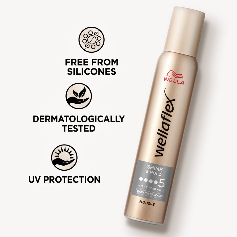 Wella Wellaflex Shine & Hold styling mousse for shine 200 ml