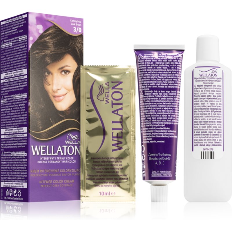 Wella Wellaton Permanent Colour Crème coloration cheveux teinte 3/0 Dark Brown