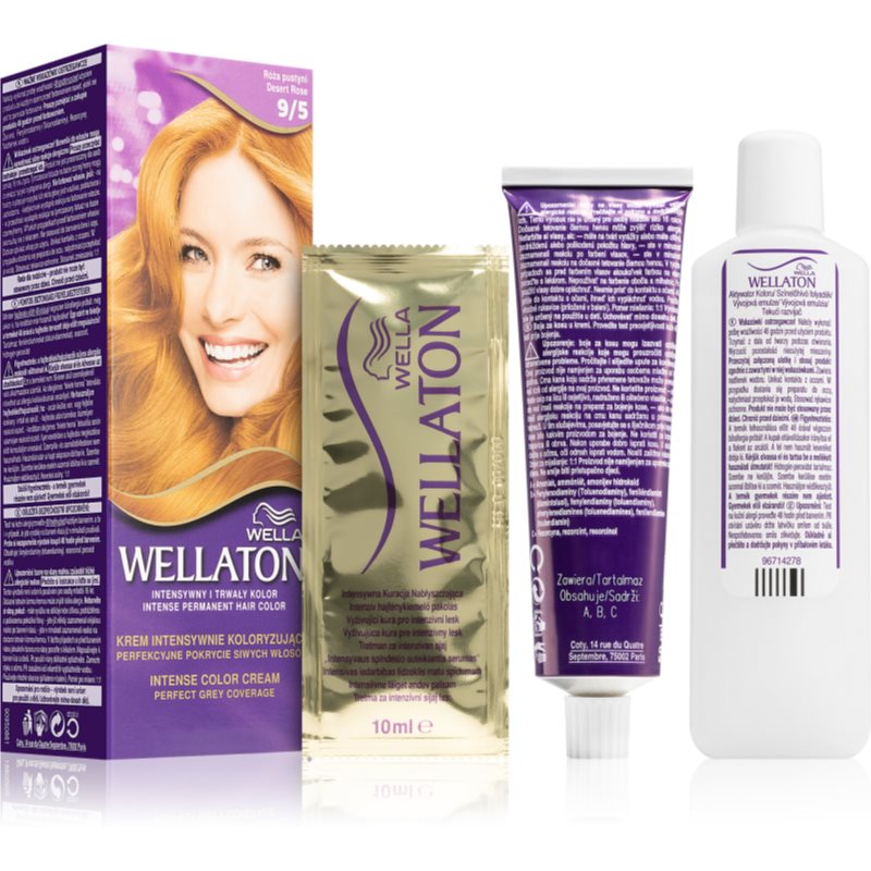 Wella Wellaton Intense Permanent Hair Dye With Argan Oil Shade 9/5 Desert Rose 1 Pc