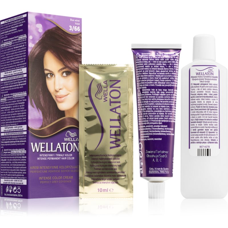 Wella Wellaton Intense перманентна фарба для волосся з екстрактом аграну відтінок 3/66 Blue Violet 1 кс
