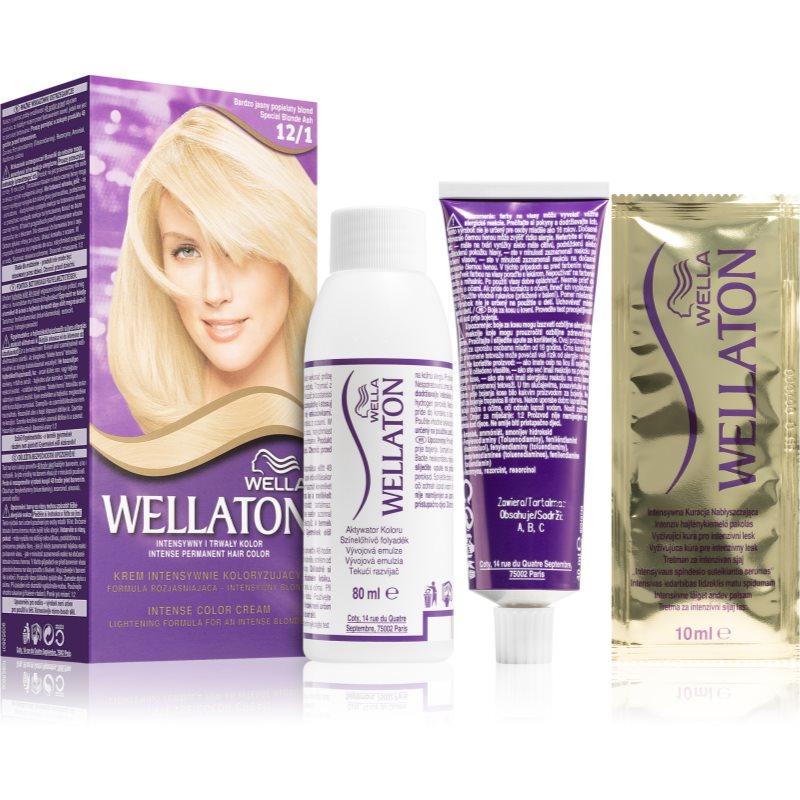 Wella Wellaton Intense перманентна фарба для волосся з екстрактом аграну відтінок 12/1 Special Blonde Ash 1 кс