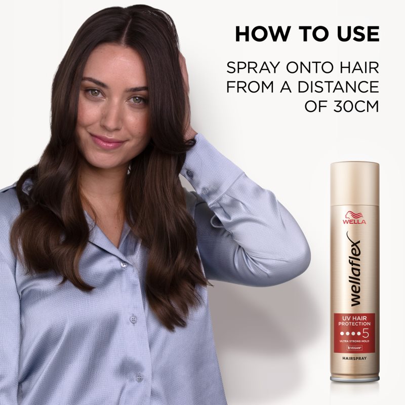 Wella Wellaflex UV Hair Protection laca de fijación extra fuerte protector de calor para el cabello 250 ml