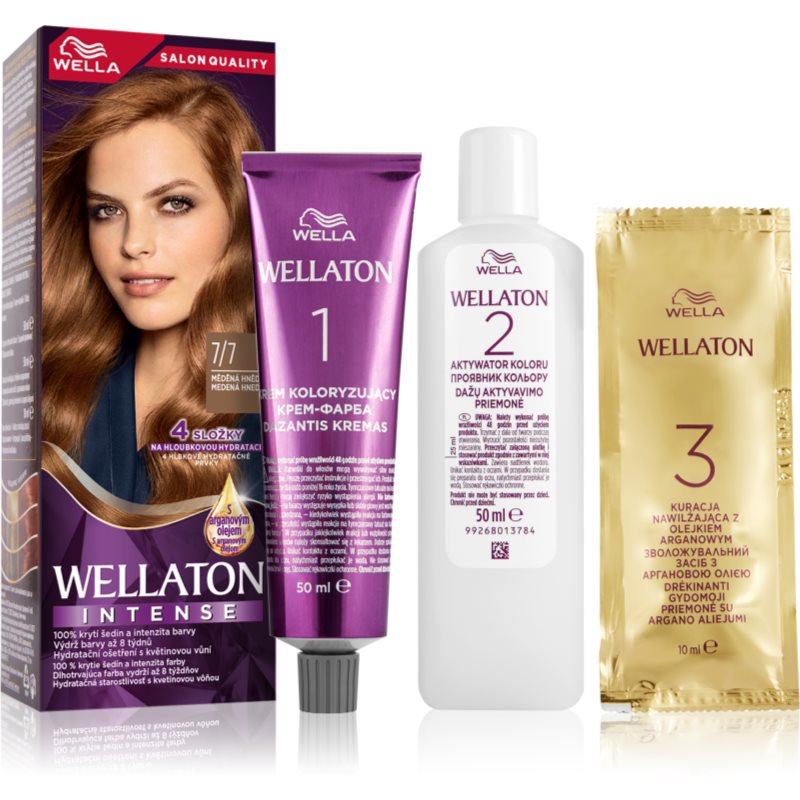 Wella Wellaton Intense перманентна фарба для волосся з екстрактом аграну відтінок 7/7 Deep Brown